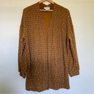 Flower & Feather Swiss Dot Open Cardigan